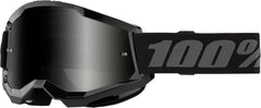 100% Strata 2 goggle front view showing frame and smoke lens for glare reduction