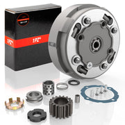 1PZ TA1-17T front assembly showing clutch face and robust construction benefit: reliable engagement