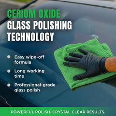 3D glass polish in use with rotary polisher for faster correction