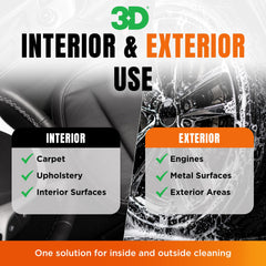 3D cleaning car dashboard and trim for streak-free interior finish
