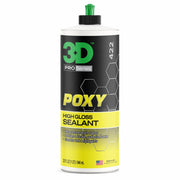 3D POXY front label on 32 oz bottle showing product identity and size for clarity