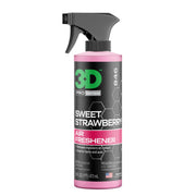 3D Sweet Strawberry front packaging showing 16oz bottle and label, clear benefit of visible safety information