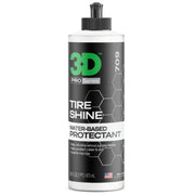 3D tire shine gel front label showing product branding and volume, clear benefit visible