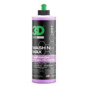 3D front label of Wash N Wax 16oz showing product identity and usage benefit