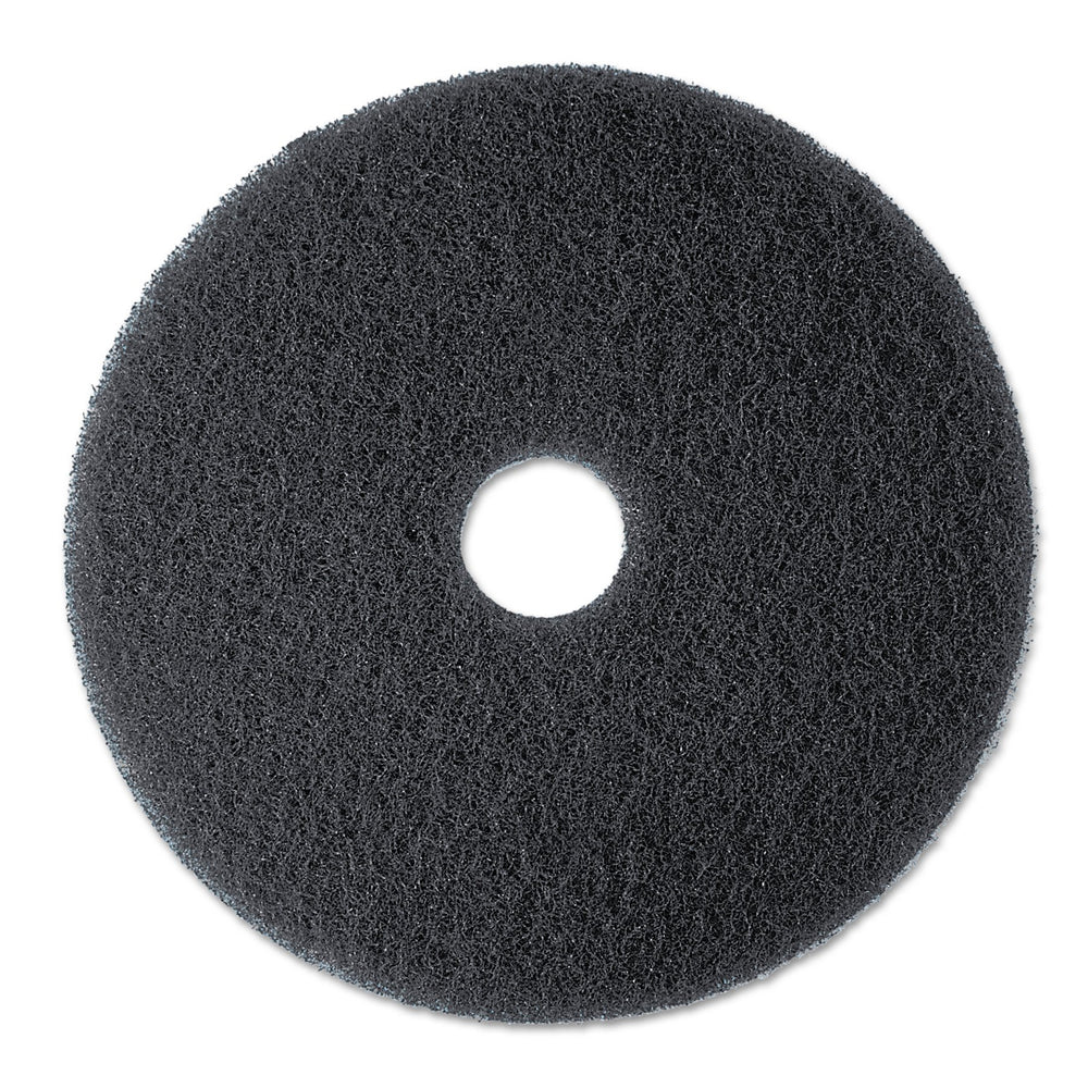 3M black stripper pad front view showing pad surface and size, brand traction benefit