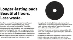 3M black stripper pad mounted on rotary machine demonstrating fast stripping action