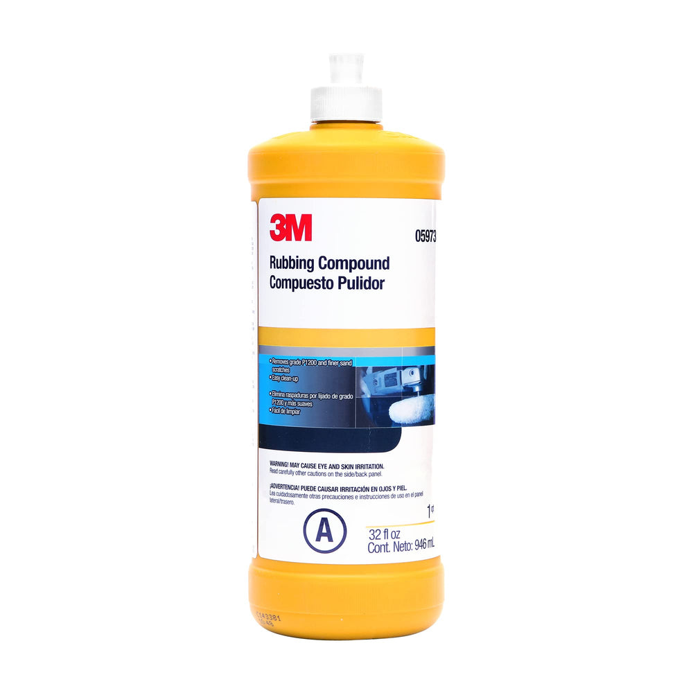 3M rubbing compound front label shows product name and size for quick identification
