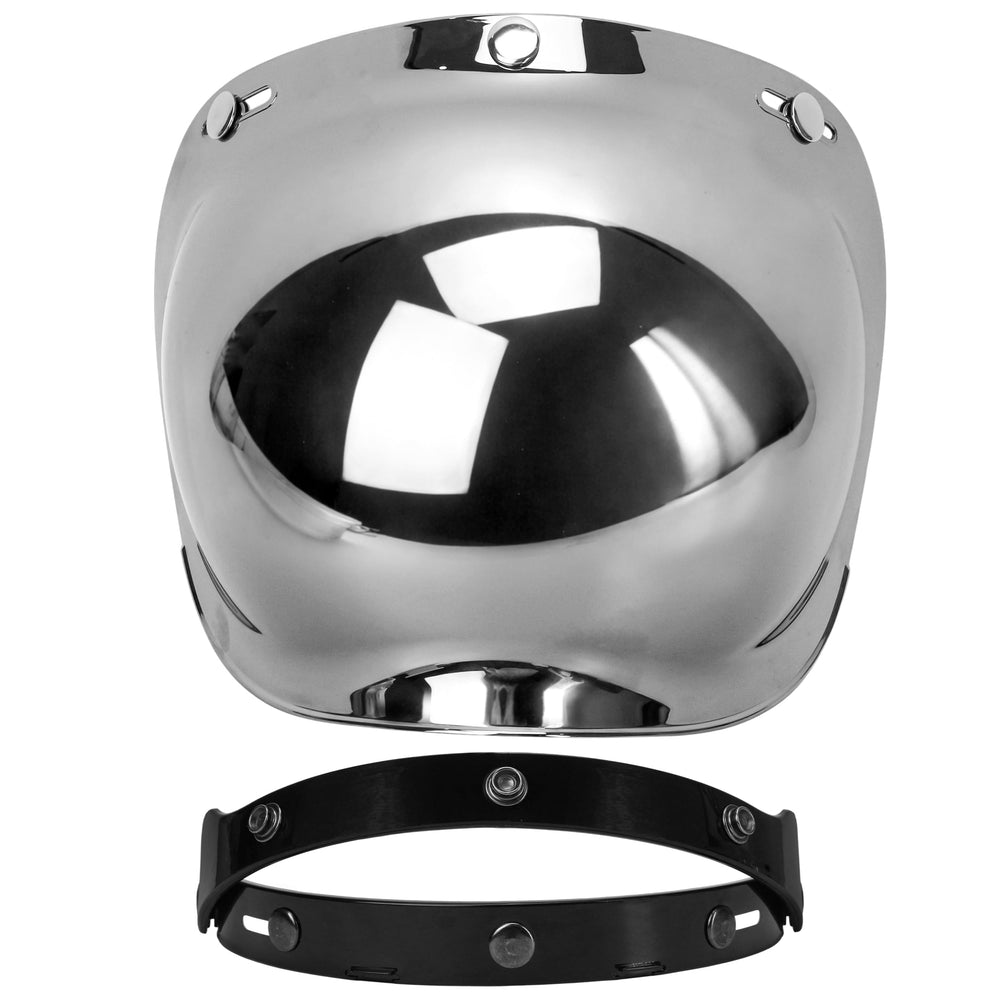 3TVol front view mirrored chrome visor showing sleek style and sun reduction