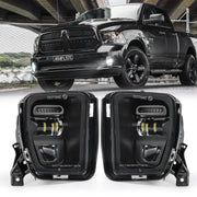 4X4FLSTC front view installed on Dodge Ram showing brighter road edge visibility