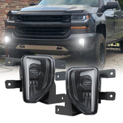 4X4FLSTC front view installed on Silverado showing improved visibility