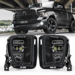 4X4FLSTC front view installed on Dodge Ram showing brighter road edge visibility