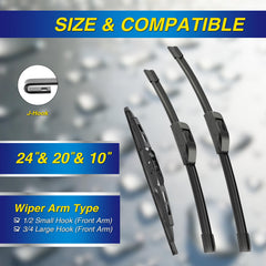 5 PLUS 24-inch driver blade front view on white background, durable all-weather wipe
