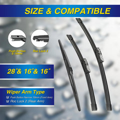 5 PLUS 28-inch driver blade close-up showing silicone edge and smooth wipe benefit