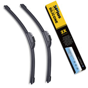 5 PLUS front packaging showing 26" and 18" blades and J-hook fit benefit
