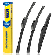 5 PLUS wipers front packaging showing complete three-blade set and fit details