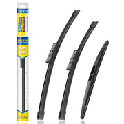 5 PLUS front packaging showing three wiper blades and fitment details, benefit clear fit info