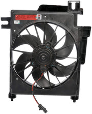 Dorman condenser fan assembly front view showing full shroud benefit fast replacement