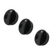 A ABIGAIL front view of three climate control knobs showing complete set and fit