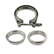 A ABIGAIL front view of stainless V-band clamp showing secure fit benefit