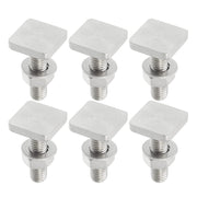 A ABSOPRO front view of six T-shaped bolts showing pack contents and durability