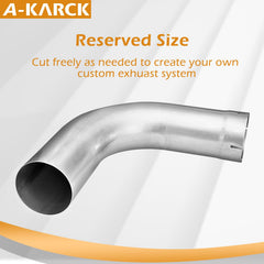 A-KARCK elbow installed on vehicle exhaust demonstrating routing and space-saving benefit
