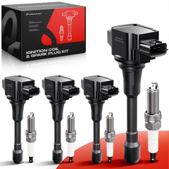 A Plus Auto front packaging showing ignition coil and spark plug kit benefits