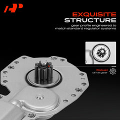 A-Premium motor internal gear closeup showing durable gearing benefit