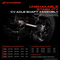 A-Premium close-up of axle spline end proving precise engagement and durability