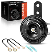 A-Premium disc horn front view showing compact metal housing and loud output