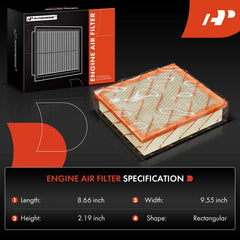 A-Premium engine filter top view demonstrating sturdy pleats and protection