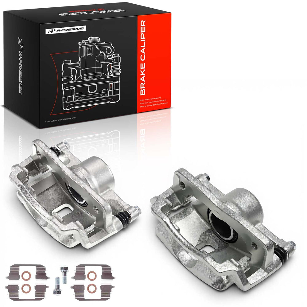 A-Premium front caliper pair front view showing fit and OEM-style design benefits durability