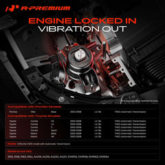 A-Premium front motor mount close-up showing structure and rubber isolator for reduced vibration