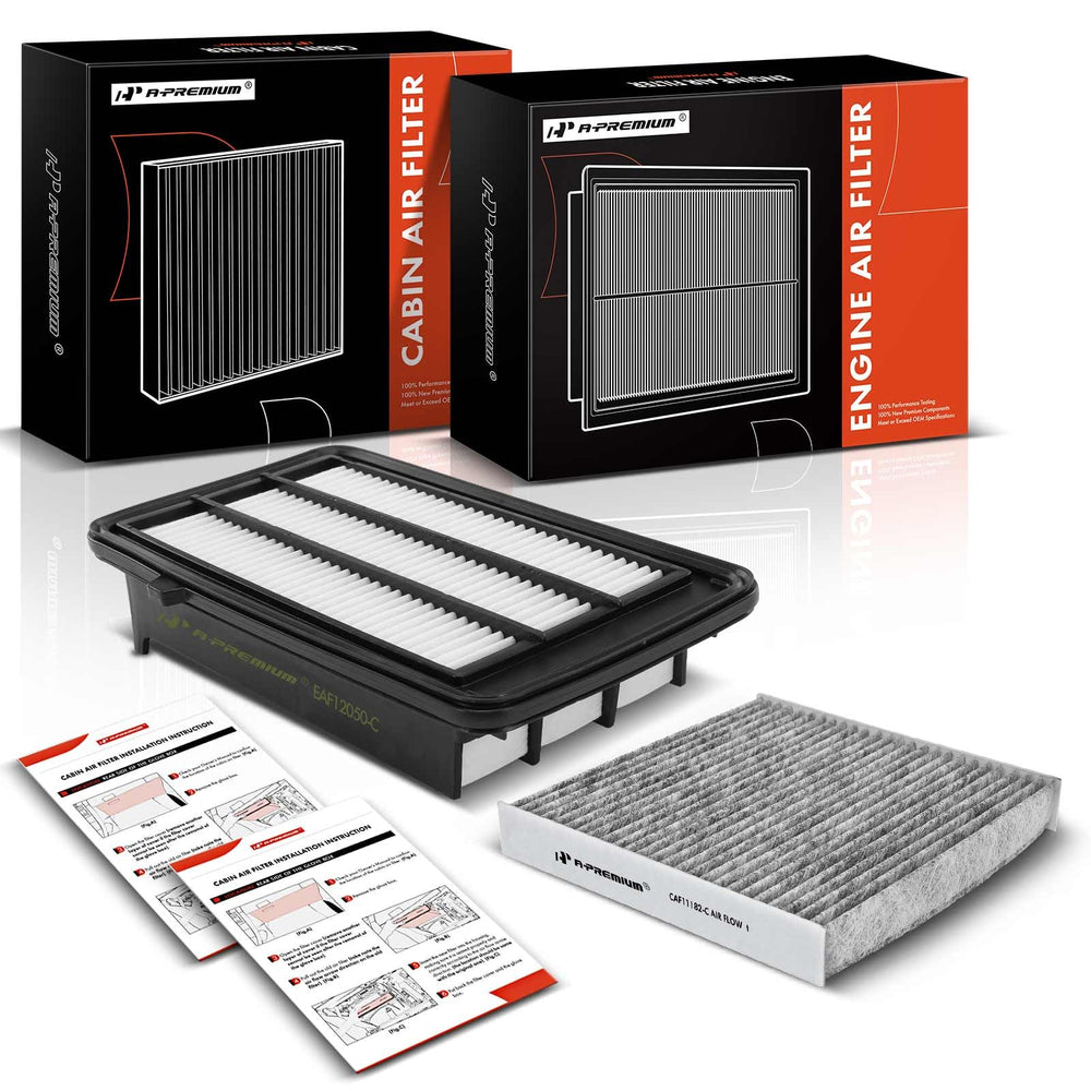A-Premium boxed 2-pack showing both filters and fitment list for convenience