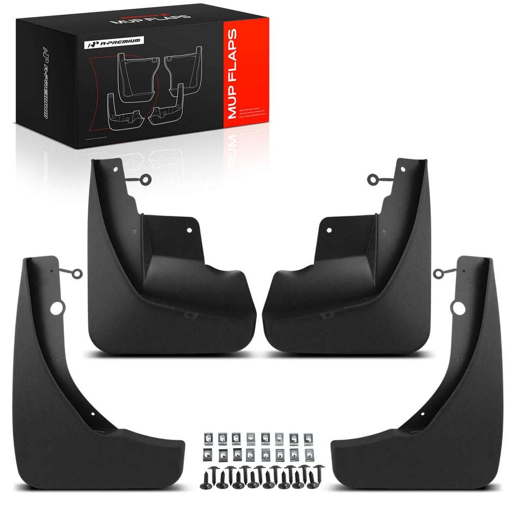 A-Premium front mud flap packaging showing guards and fitment benefits