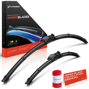 A-Premium front packaging showing two wiper blades and included towel for easy replacement