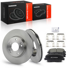 A-Premium front rotors and pads kit shown front view for quick identification and fitment benefit