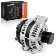 A-Premium front view alternator showing full housing and ready-to-install benefit