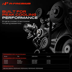A-Premium rear view of thermostat housing highlighting precise cast finish