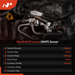 A-Premium MAP sensor side profile illustrating compact, OE-style housing for durability