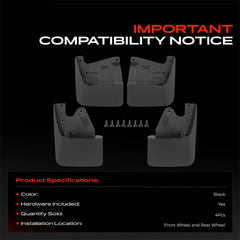 A-Premium mud flap mounted on front wheel protecting paint and trim