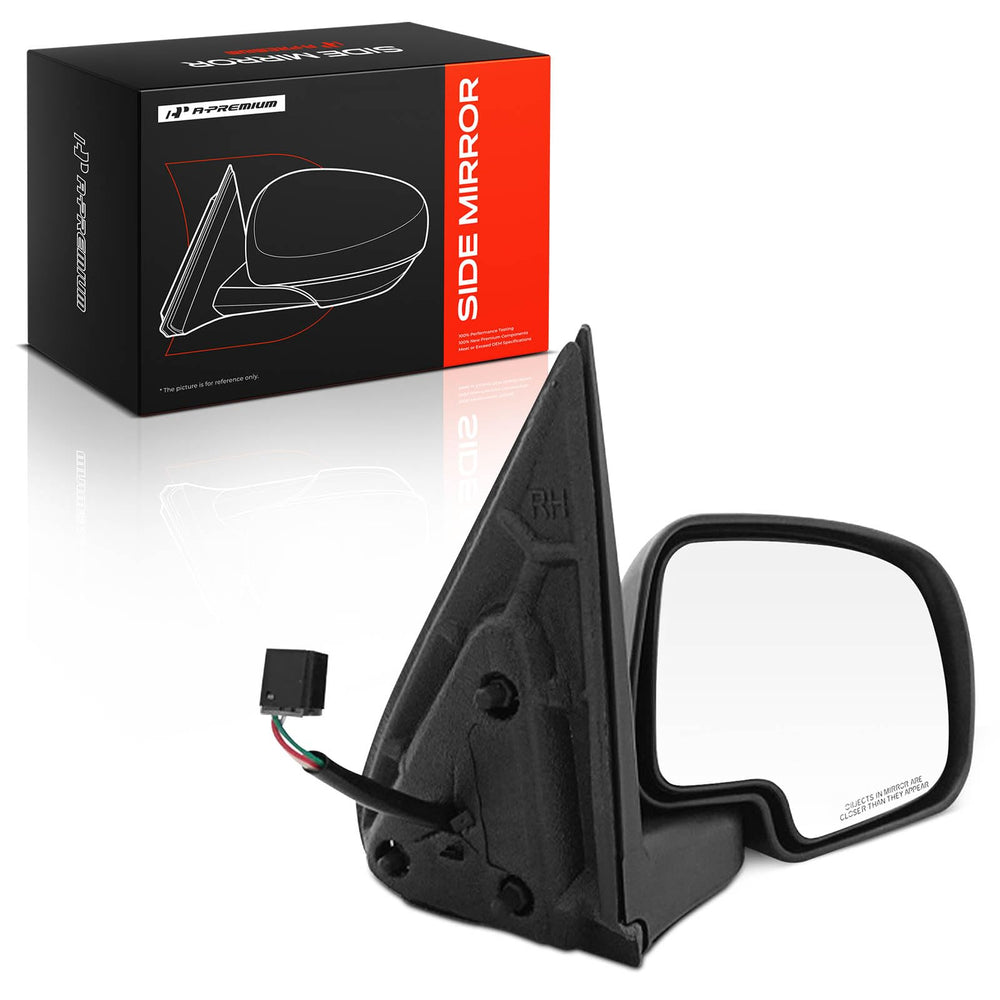 A-Premium passenger mirror front view showing chrome housing and fitment benefit