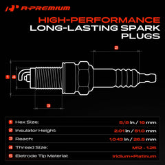 A-Premium side profile of plug showing durable platinum core