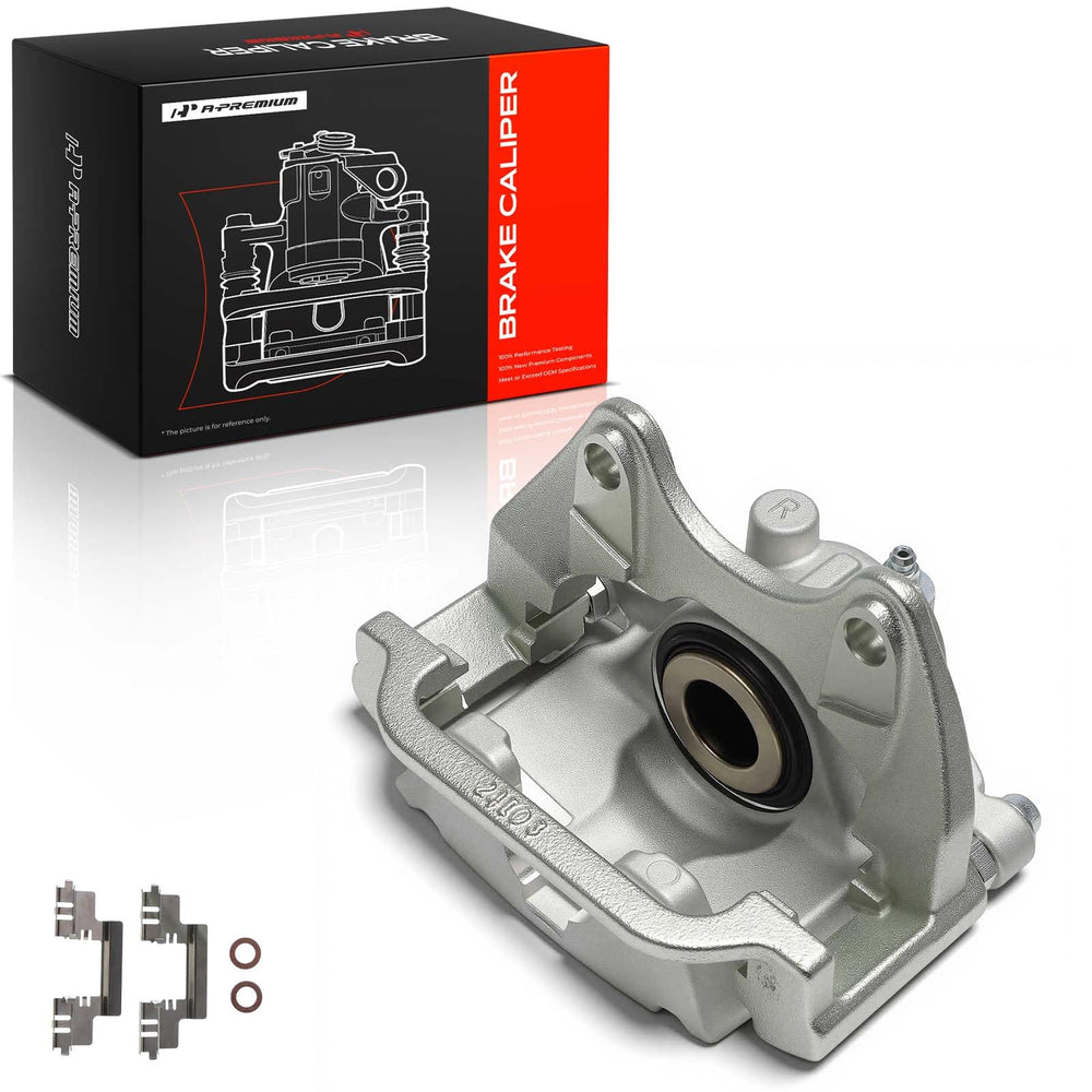 A-Premium front view of rear right caliper showing fitment and sturdy build