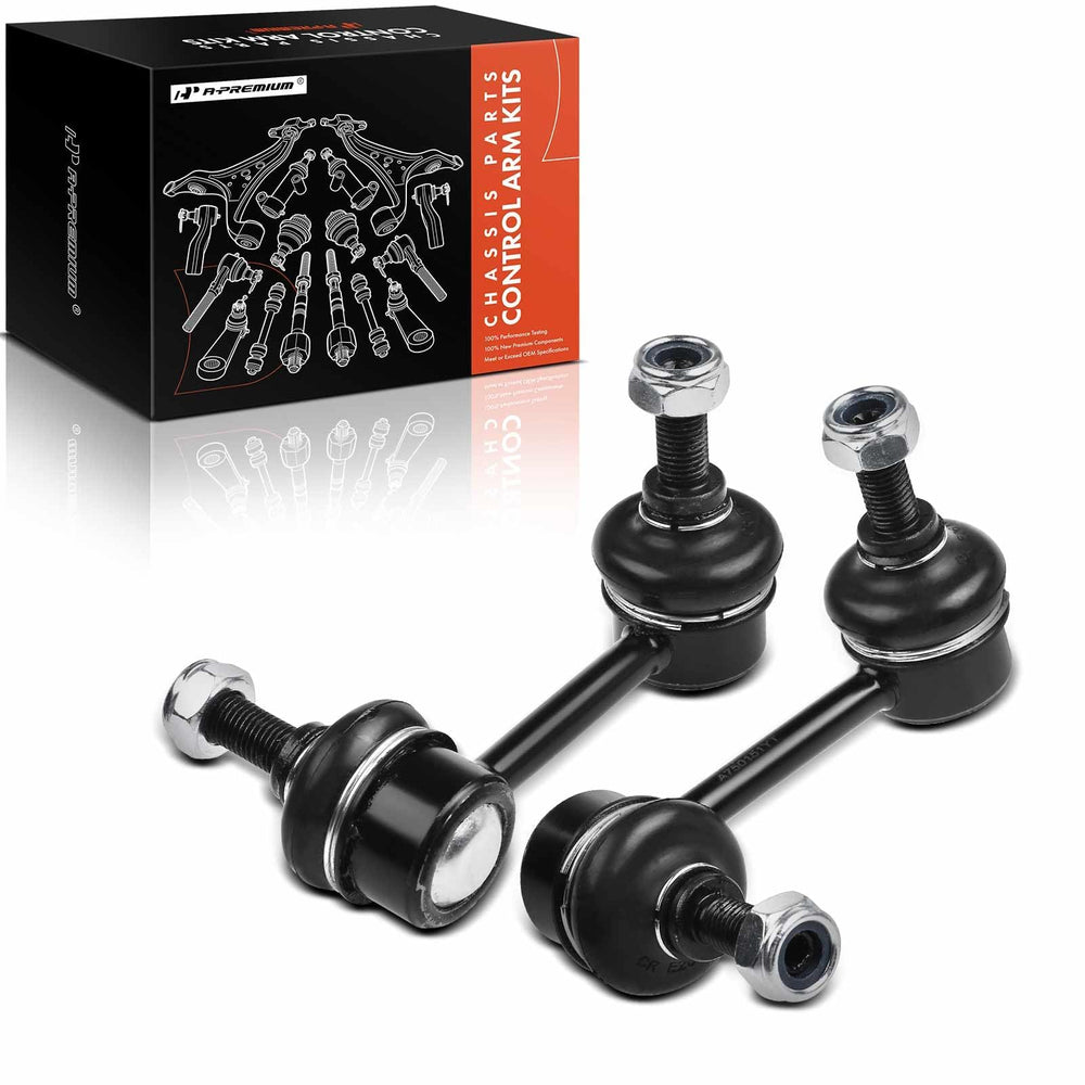 A-Premium front view of rear sway bar link showing fit and finish benefits