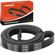 A-Premium serpentine belt front view showing full 7-rib profile and benefit: clear fit confirmation