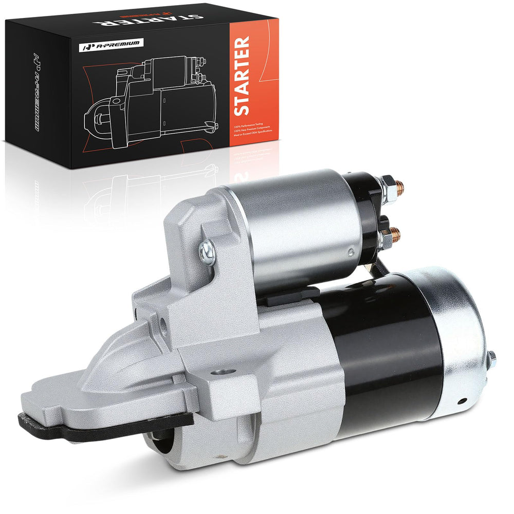 A-Premium starter front view showing mounting points for straightforward replacement