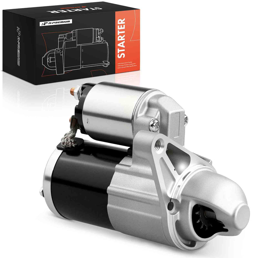 A-Premium starter front view showing mounting points and fitment benefit