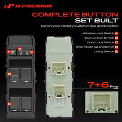A-Premium close-up of buttons and green backlight for night visibility