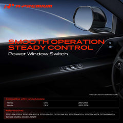 A-Premium front view of driver side switch with clear button layout benefit