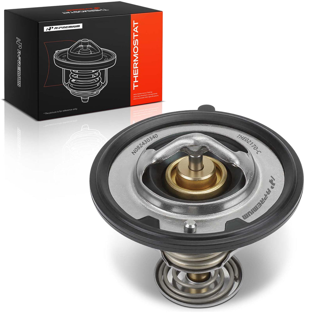 A-Premium thermostat front view showing fitment and reliable temperature control
